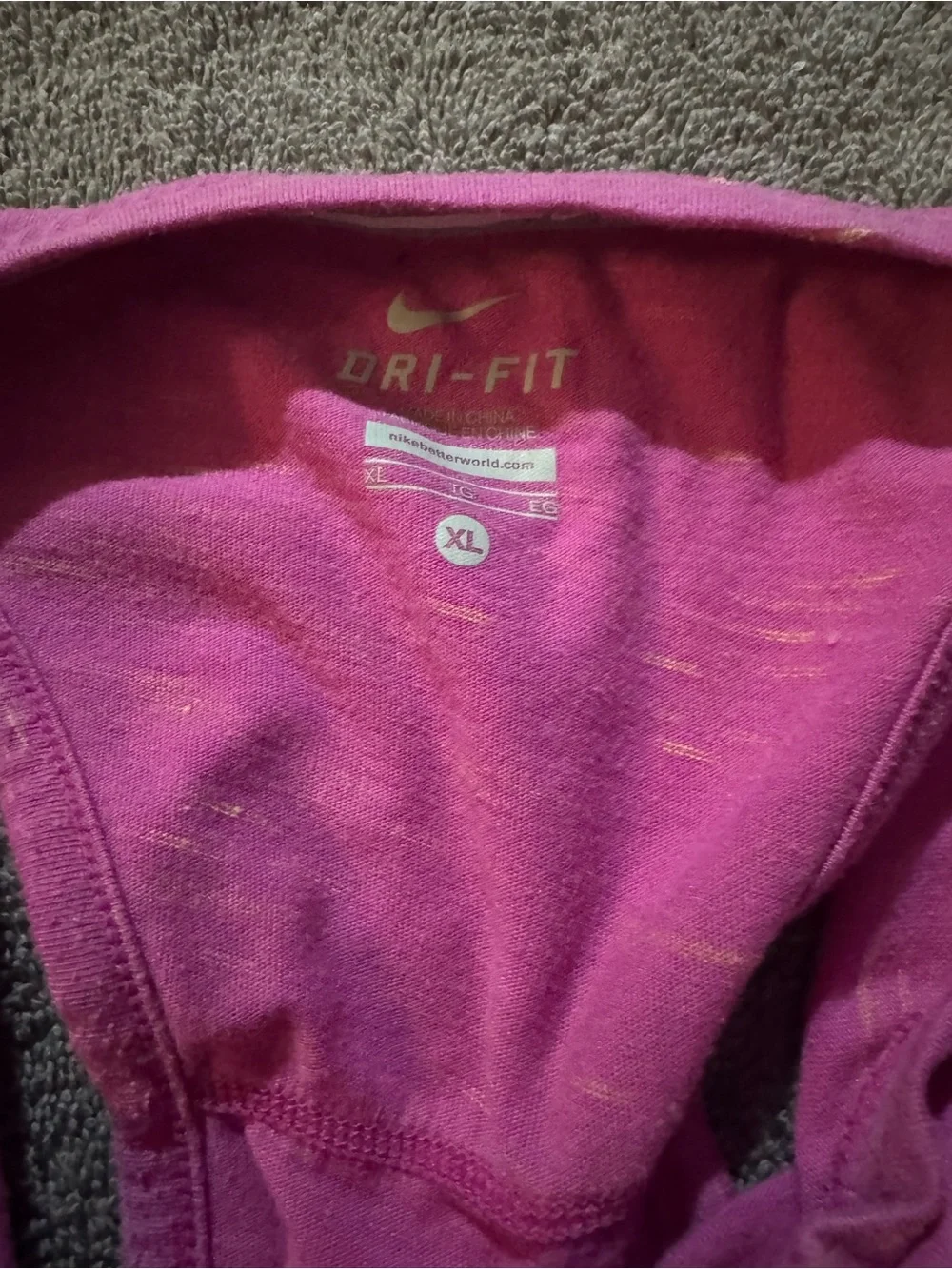 Nike Magenta Dri-FIT Tank with Neon Yellow Stitching
